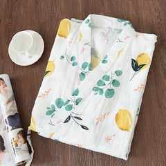 New design Fresh kimono robes women Summer bathrobes 100% Gauze cotton thin casual Floral women nightgowns Japanese bath robes