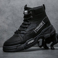 Men's shoes jacket lace-up men's boots autumn comfortable breathable boots 2023 fashion military boots men's platform boots