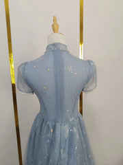 New light luxury high-end banquet annual meeting evening dress skirt femininity engagement host blue adult ceremony student art examinati