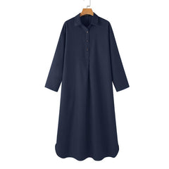 ZANZEA Women Street Fashion Denim Dress Solid Long Sleeve Lapel Shirtdress Spring Elegant Button Loose Maxi Robe Vintage Vestido