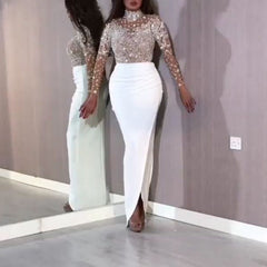 2022 ملابس نسائية جديدة للتجارة الخارجية عبر الحدود محطة مستقلة موقع ئي باي فستان مثير مطرز بالخرز على شكل كرة على شكل الورك