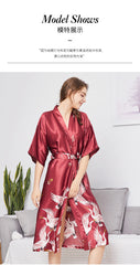 Bridesmaids Red Dressing Robes Long Ladies Fashion Homewear Nightgown