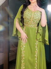 ملابس نسائية أوروبية وأمريكية جديدة لربيع وصيف 2023 فستان سهرة قفطان مطرز بالشرق الأوسط