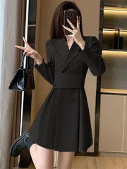 Office women's long-sleeved dress ladies young elegant fashion slit autumn new simple fashion high waist Korean version all collocations 4.21