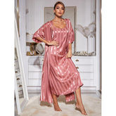 Suspended pajamas women's silk long sleeved -end ice silk pajamas home clothing set