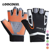 Cycling Half Finger Gloves Soft Breathable Sweat-absorbent Skin-friendly Outdoor Sports Fitness Hiking Running Gloves