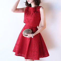 Ladies short two-piece party dress fashion two ways to wear party evening dress tube top birthday dress with waistcoat