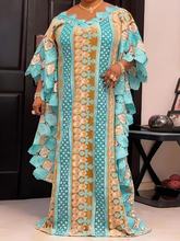 Cross-border Europe, America and Africa hot selling water-soluble lace loose long burqa AliExpress Amazon plus size dress 8732