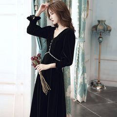 عرض ساخن فستان سهرة فرنسي مخملي بطراز جديد للسيدات 2022 فستان الملكة الجديد للولائم بمزاجية هالة كم طويل فستان الاجتماع السنوي