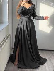 ملفوفة على شكل صدر مكشكش أسود أخضر منتصف الخصر بلون مزاجه دانتيل تنورة طويلة فستان سهرة