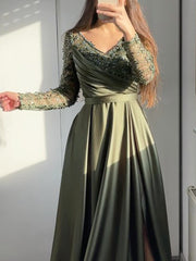 ملفوفة على شكل صدر مكشكش أسود أخضر منتصف الخصر بلون مزاجه دانتيل تنورة طويلة فستان سهرة