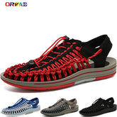 أحذية رجالية مصنوعة يدويًا، صنادل أرضية خفيفة الوزن، صنادل رجالية صيفية ناعمة ومريحة وخفيفة الوزن، صنادل للمشي على الشاطئ