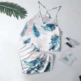 Women's summer simulation silk hanging tape pajamas vest nightdress home service life underwear cross-border supply new 7362