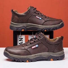Autumn new men's shoes breathable leather casual shoes men's trend outdoor hiking sneakers