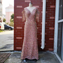 Ladies long fishtail sequin banquet dress