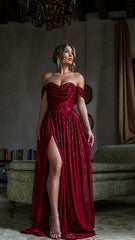 European and American women's sequin slim gown suspender dress