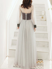 Ladies Long Long Sleeve Fashion Banquet Evening Dress LX441