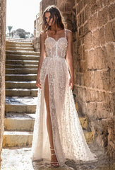 European and American suspenders sexy slit dress fashion long chest cotton dress