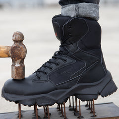 Men's boots Steel toe cap sports shoes Anti-puncture safety shoes Breathable and lightweight work boots Outdoor hiking shoes
