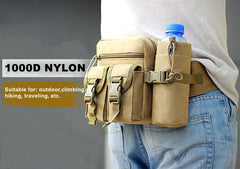Tactical Men's Waist Bag Nylon Hiking Mountaineering Water Bottle Mobile Phone Bag Outdoor Sports Military Hunting Mountaineering Camping Waist Bag