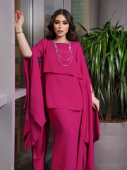 Rose Red Elegant Waist Satin Dress