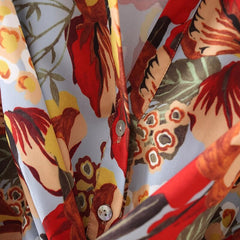 فساتين قصيرة مطبوعة بنقشة الزهور على طراز بوهو للسيدات بياقة مقلوبة وأكمام طويلة فساتين على شكل حرف A فساتين حفلات أنيقة للنساء