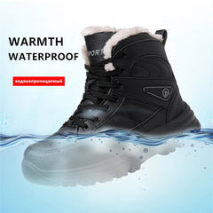 الرجال أحذية الثلوج مقاوم للماء المضادة للانزلاق أحذية رياضية شتاء دافئ أحذية رجالية في الهواء الطلق الرجال حذاء من الجلد المطاط مقاومة للاهتراء أحذية التنزه