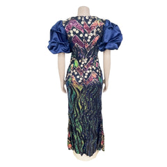 European and American Christmas African women's clothing heavy industry sequins party dress long skirt evening dress dress