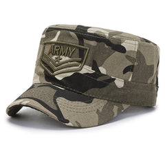 Spring and autumn new outdoor flat cap men's cotton sunshade camouflage military cap fashion simple letter outdoor hat