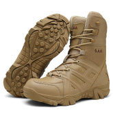 Men's boots special forces  -top leather warm and wind-proof outdoor tactical boots combat boots  altitude hiking shoes military training shoes