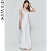 مثير المرأة ثوب النوم فستان سهرة طويل الحرير الاصطناعي وصمة عار العميق الخامس ملابس خاصة الإناث روب للنوم ملابس النوم