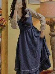 فستان كوري طويل الأكمام ميدي للنساء تصميم فيونكة فستان حفلات ضيق غير رسمي لخريف 2022 فستان بوهو أنيق ملابس نسائية