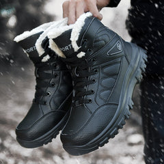 الرجال أحذية الثلوج مقاوم للماء المضادة للانزلاق أحذية رياضية شتاء دافئ أحذية رجالية في الهواء الطلق الرجال حذاء من الجلد المطاط مقاومة للاهتراء أحذية التنزه