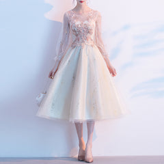 Ladies see-through neckline see-through sleeves short party dress birthday mini dress skirt banquet evening dress