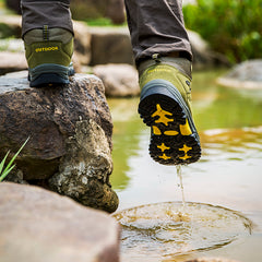 المتفجرة - أحذية رجالية للمشي لمسافات طويلة في الهواء الطلق، نعل خارجي مطاطي مقاوم للاهتراء، أحذية المشي لمسافات طويلة أحذية كبيرة الحجم