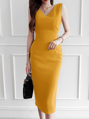Korean Elegant Women Dress Temperament Classical Vintage Formal Bodycon Slim Midi Pencil Party Commute Lady Femme Mujer Vestidos