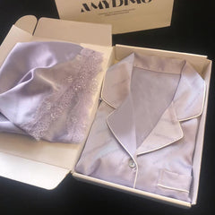 بيجامة جاكار وطباعة رقمية للسيدات صيفية من الحرير الجليدي بقسم رفيع - شورت قصير الأكمام ذو قيمة