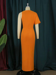 Women Long Dress Party V Neck Sexy Slit Irregular Sleeves Maxi Female Bodycon African Large Size Ladies Gowns Birthday Robes New