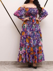 فستان شيفون بنفسجي