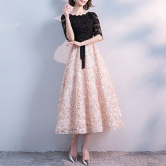 Ladies Round Neck Sleeve Lace Banquet Evening Dress L218