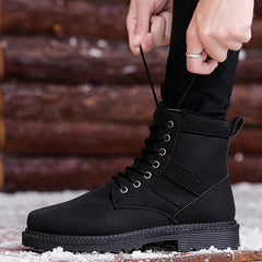 أحذية الشتاء بالإضافة إلى المخملية الدافئة القطنية للرجال التجارة الخارجية الكورية أحذية غير رسمية عالية الجودة أحذية رياضية عصرية خفيفة ومتعددة الاستخدامات أحذية جلدية للشباب