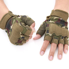 Outdoor tactical gloves army military camouflage anti-skid hunting shooting hiking riding mountaineering riding half-finger gloves