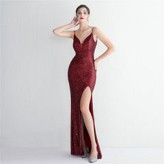 Long Suspender Dress Banquet Slim Evening Dress Temperament Elegant Stunning Mermaid Dress