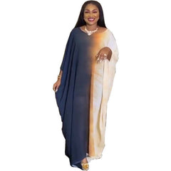 Cross-border supply of new French retro gentle gradient long skirt and thin plus size dress + headscarf + suspenders 3-piece set