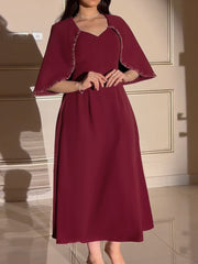 Red Elegant Hot Diamond Waist Dress