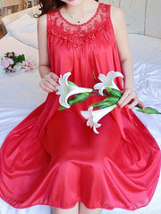 Summer Ladies Pajamas Sexy Ice Silk Sling Nightdress