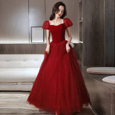 Toast dress bride 2022 new at large autumn long red bridesmaid dress engagement wedding dress skirt female