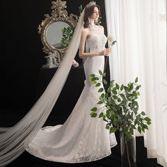 Fashion Bridal Wedding Dress Korean lace fishtail dress slim and slim Factory Direct