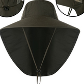 HH واسعة حافة قبعة بحافة مع غطاء الرقبة سريعة الجافة كبيرة حافة قبعة صيد الرياضة في الهواء الطلق الغابة التنزه قبعة الرجال صياد قبعة قبعة الشمس