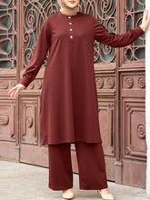 ZANZEA Women Thin Sets O-Neck Long Sleeve Blouses Elastic waist Bottoms Casual Loose Fashion Suits Ladies Daily Blouses+Trousers Plus Size